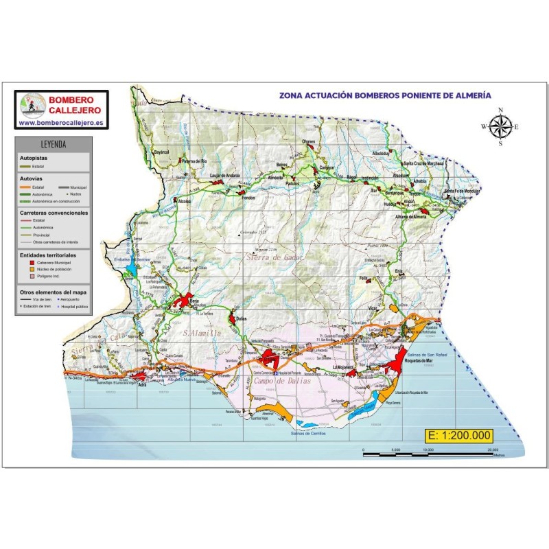 Mapa Carreteras Poniente Almería