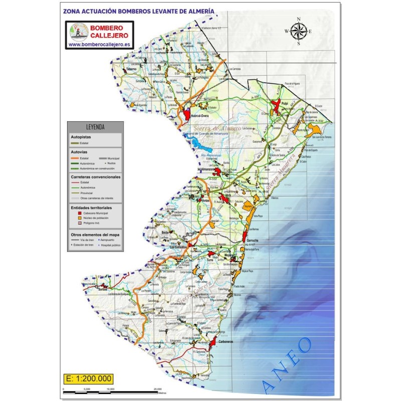 Mapa Carreteras Levante Almería