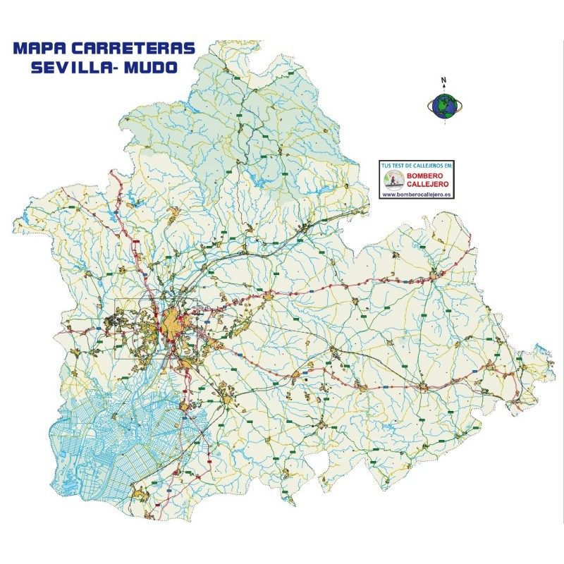 mapa carreteras de Sevilla Mudo