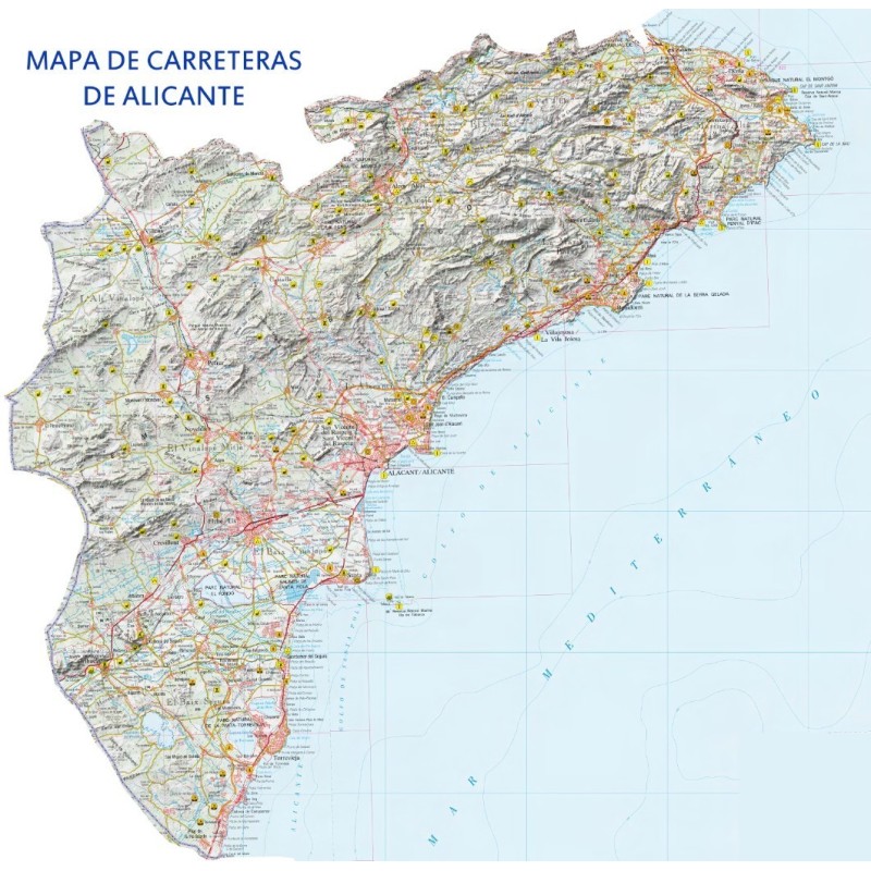 mapa carreteras de alicante