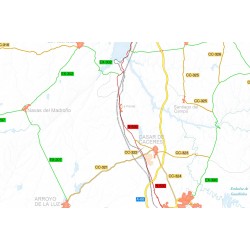 mapa carreteras de caceres semi-mudo