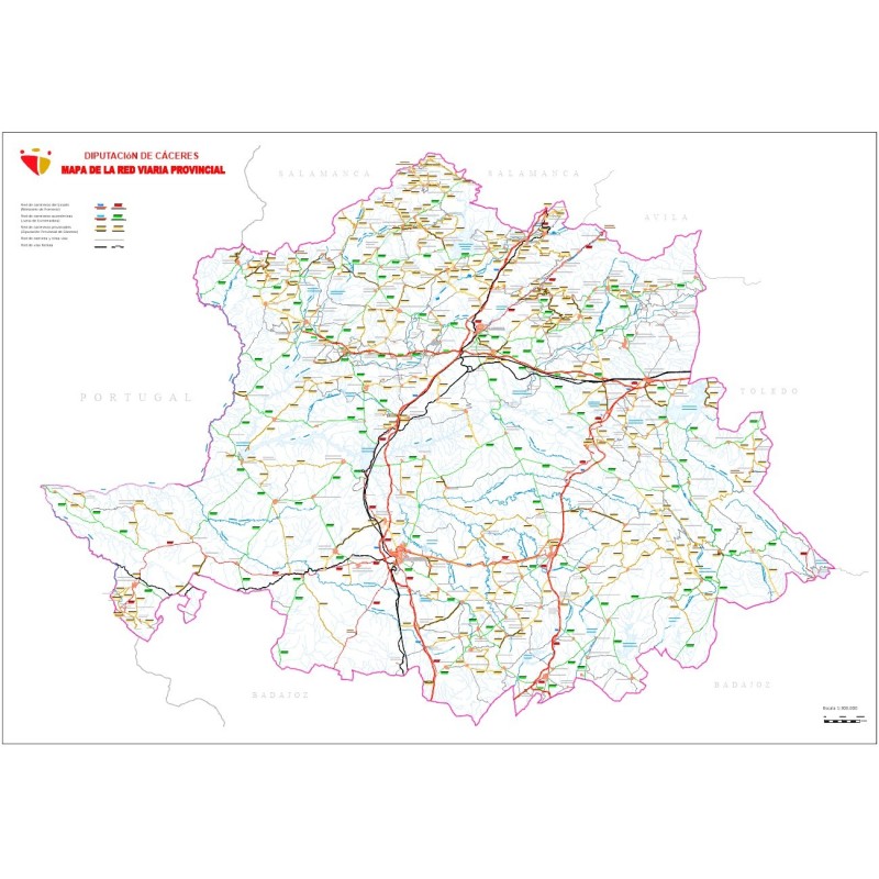 mapa carreteras de caceres semi-mudo