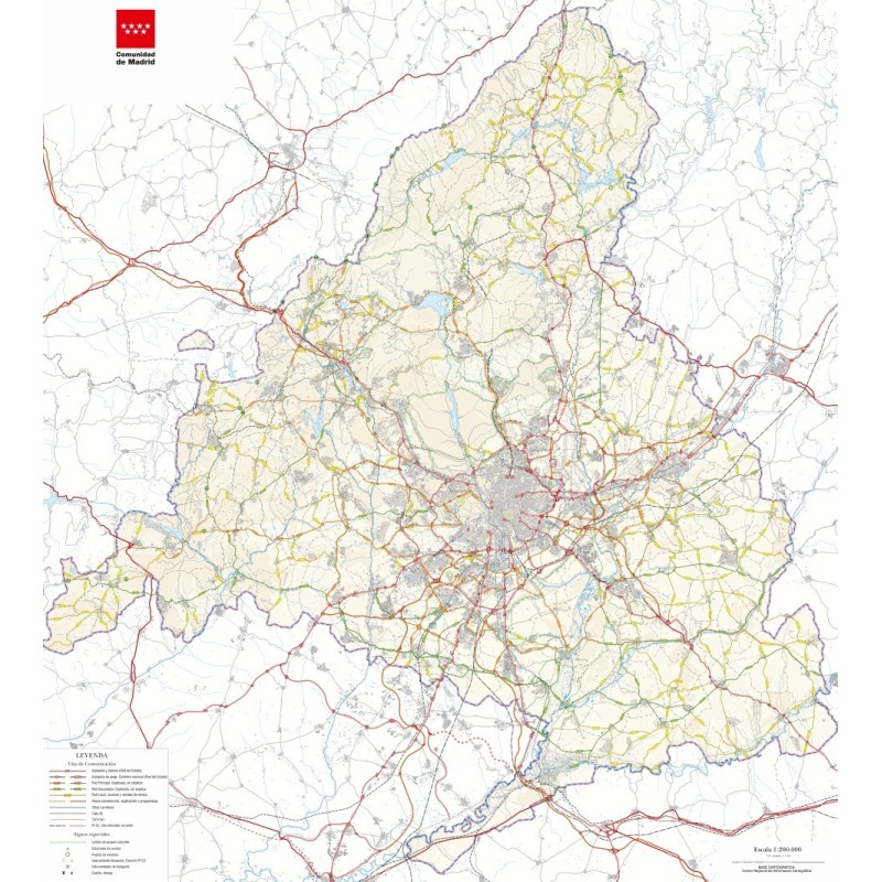 mapa carreteras de madrid mudo