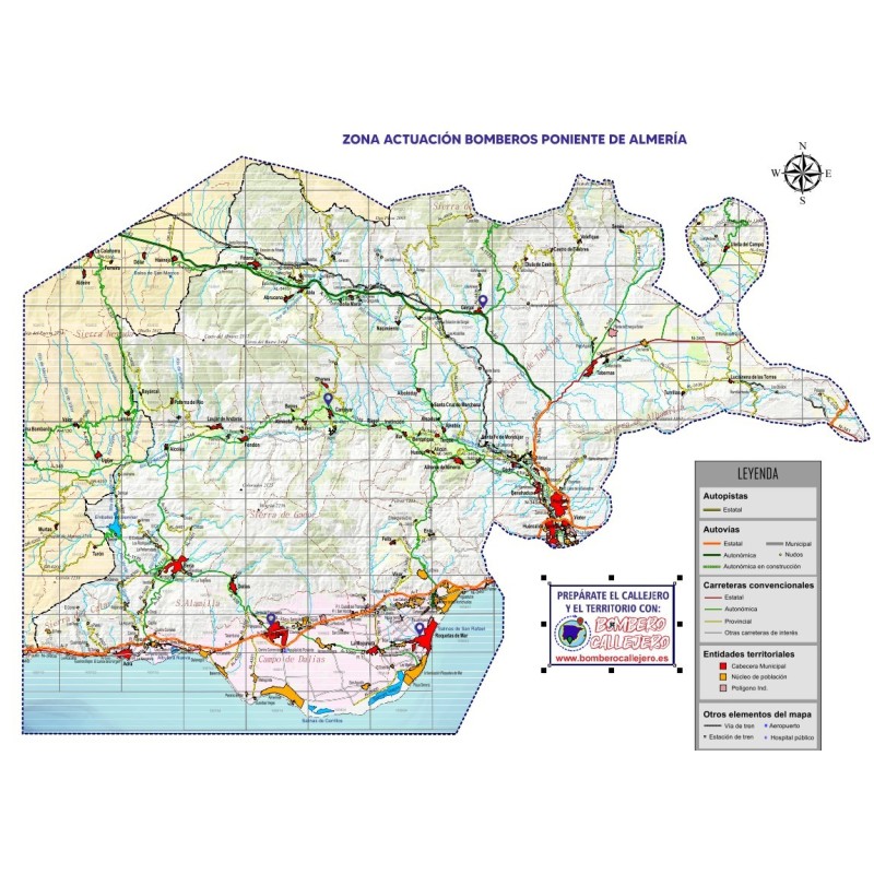 Mapa Carreteras Poniente Almería