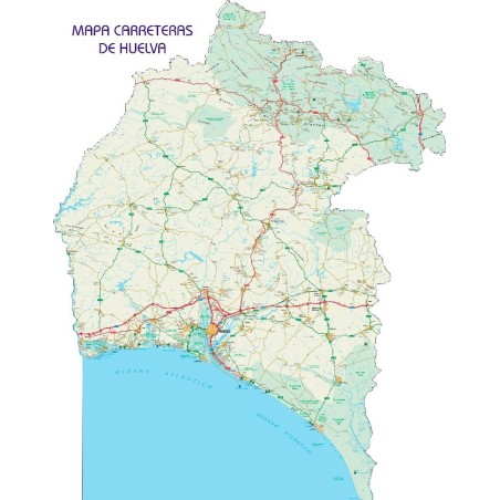 MAPA DE CARRETERAS HUELVA 106 X 130 CM