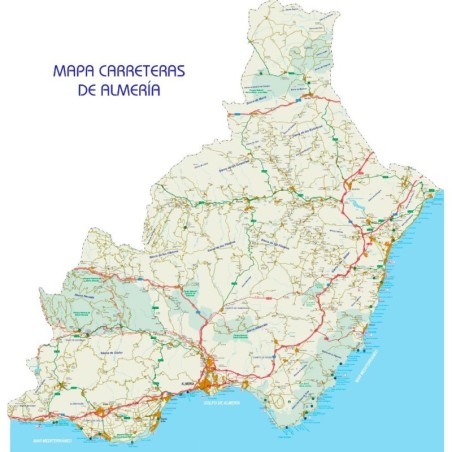 MAPA DE CARRETERAS ALMERIA 106 X 109 CM