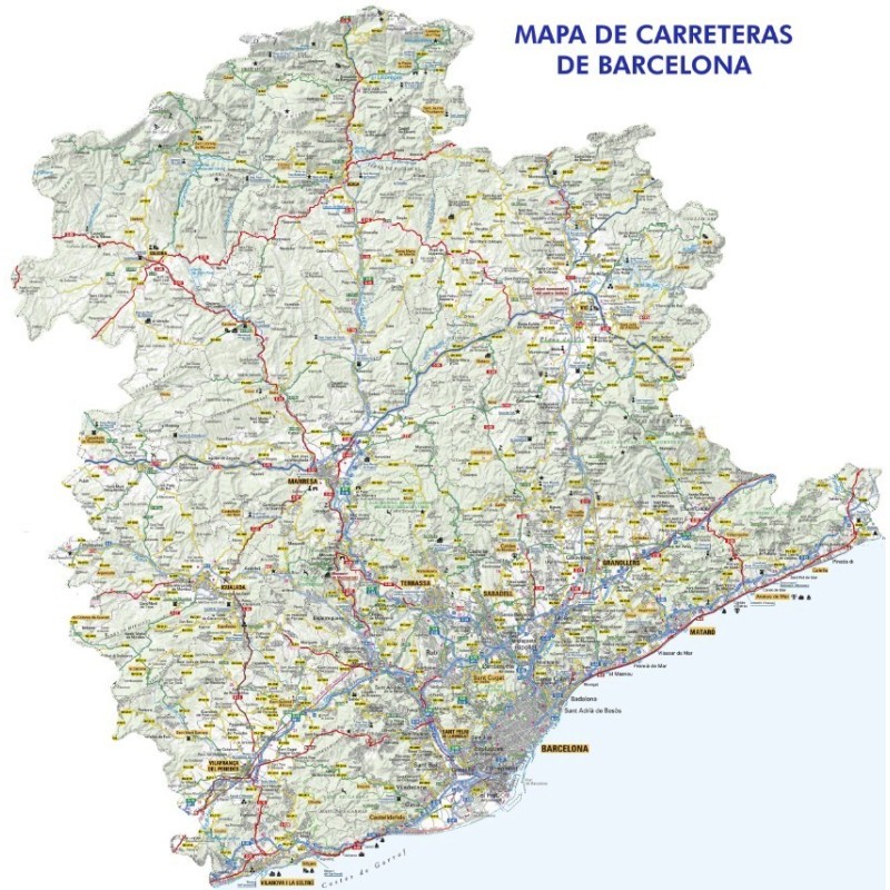 mapa carreteras de barcelona