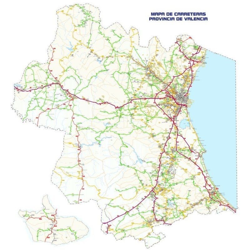 MAPA CARRETERAS PROVINCIA DE VALENCIA