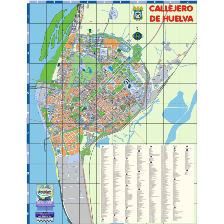 CALLEJERO DE HUELVA - PLANO CALLEJERO DE HUELVA PÓSTER