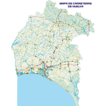 MAPA DE CARRETERAS HUELVA MUDO106 X 130 CM